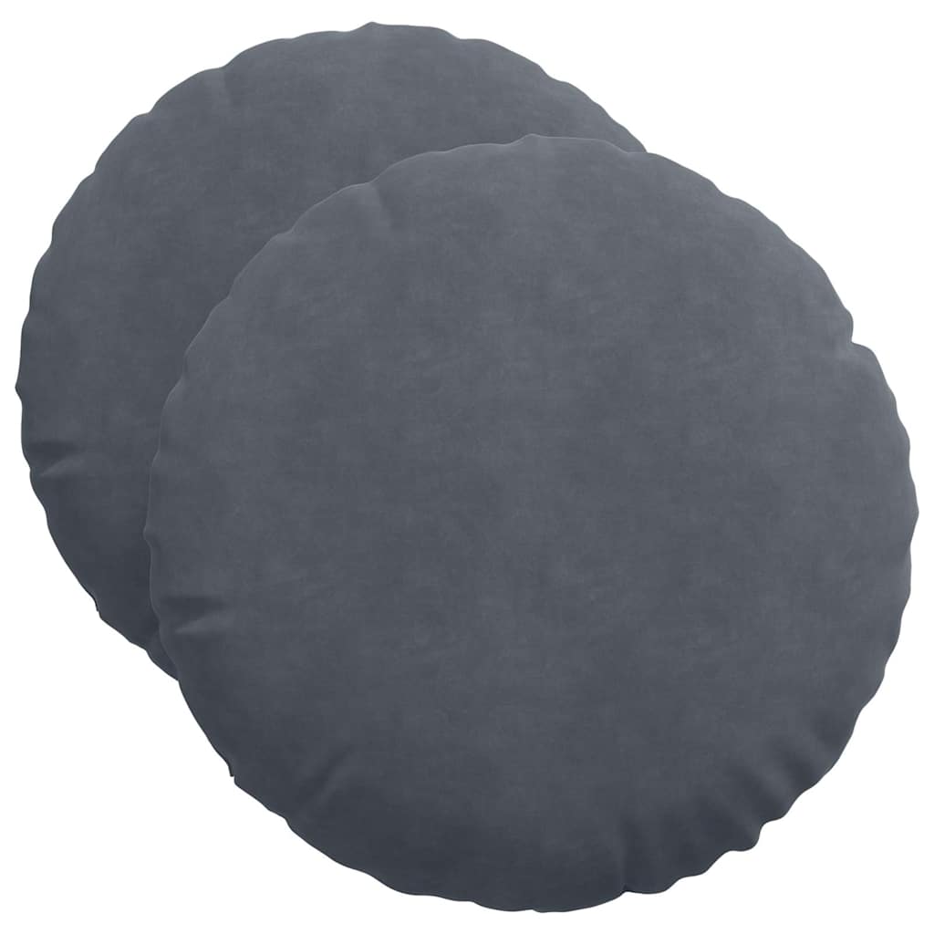 Vidaxl zitkussens 2 stuks donkergrijs ø 40 x 13 cm fluweel