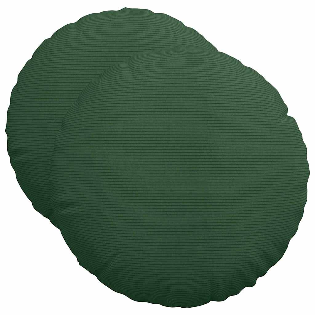 Vidaxl zitkussens 2 pcs donkergroen ø 50 cm katoen stof