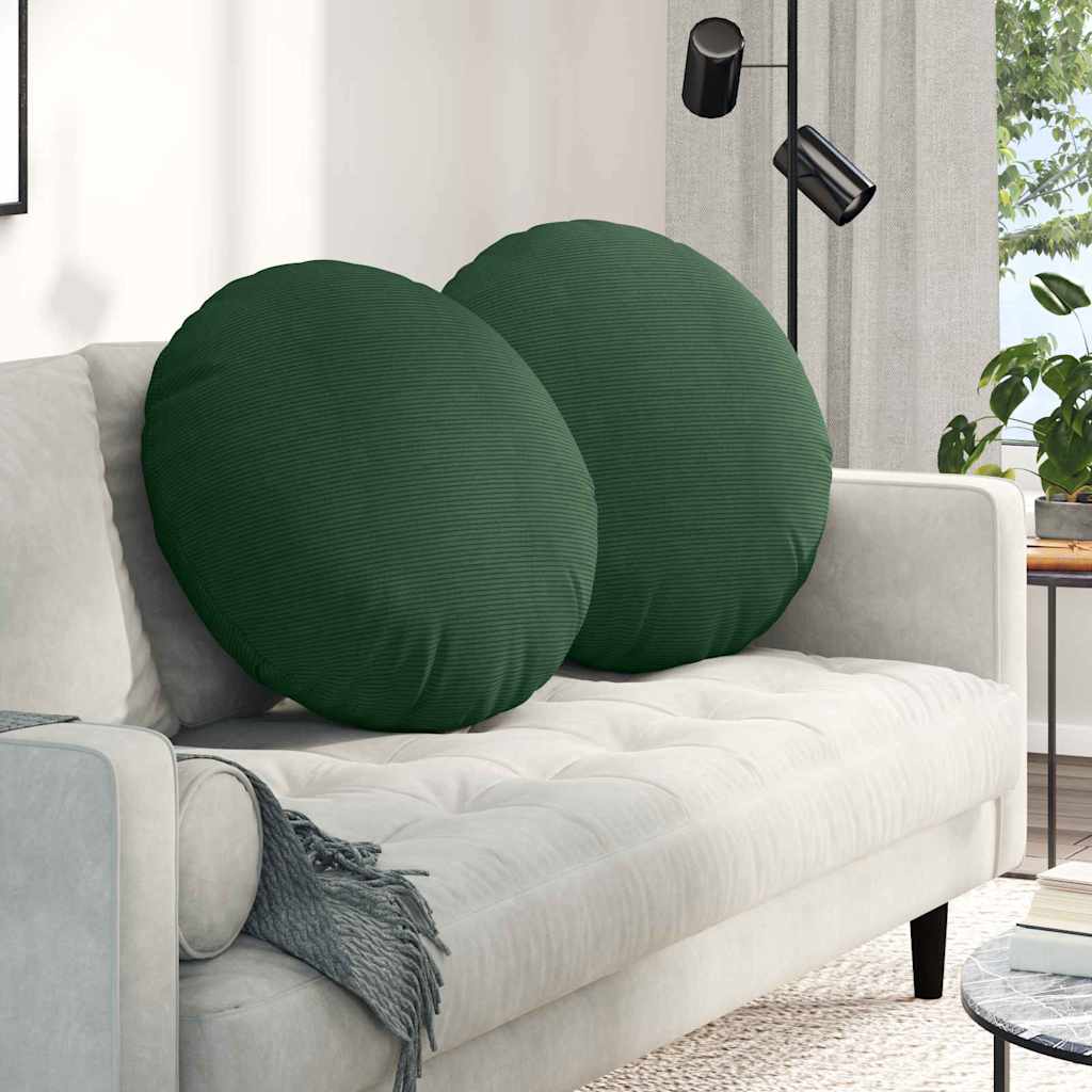 Vidaxl zitkussens 2 pcs donkergroen ø 60 cm katoen stof
