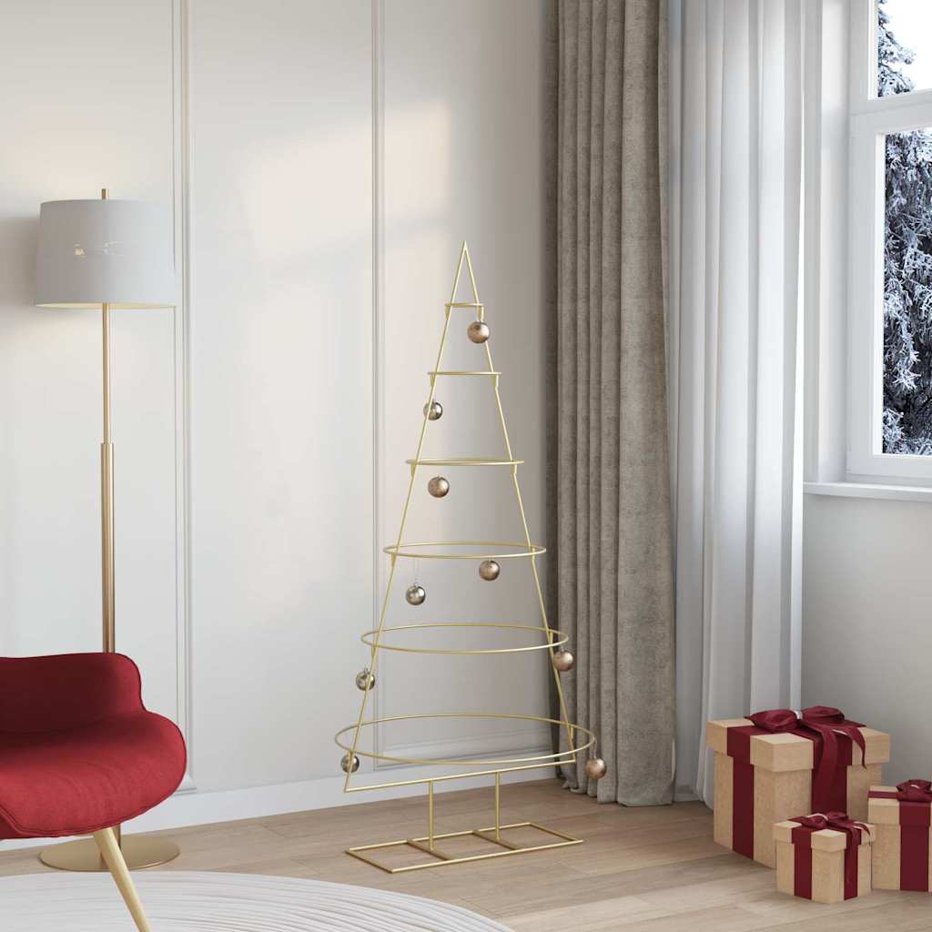 Vidaxl metalen kerstboom met standaard goud 148 cm poedergecoat staal