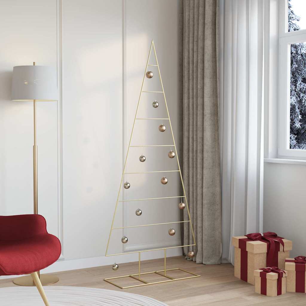 Vidaxl metalen kerstboom met standaard goud 181 cm poedergecoat staal