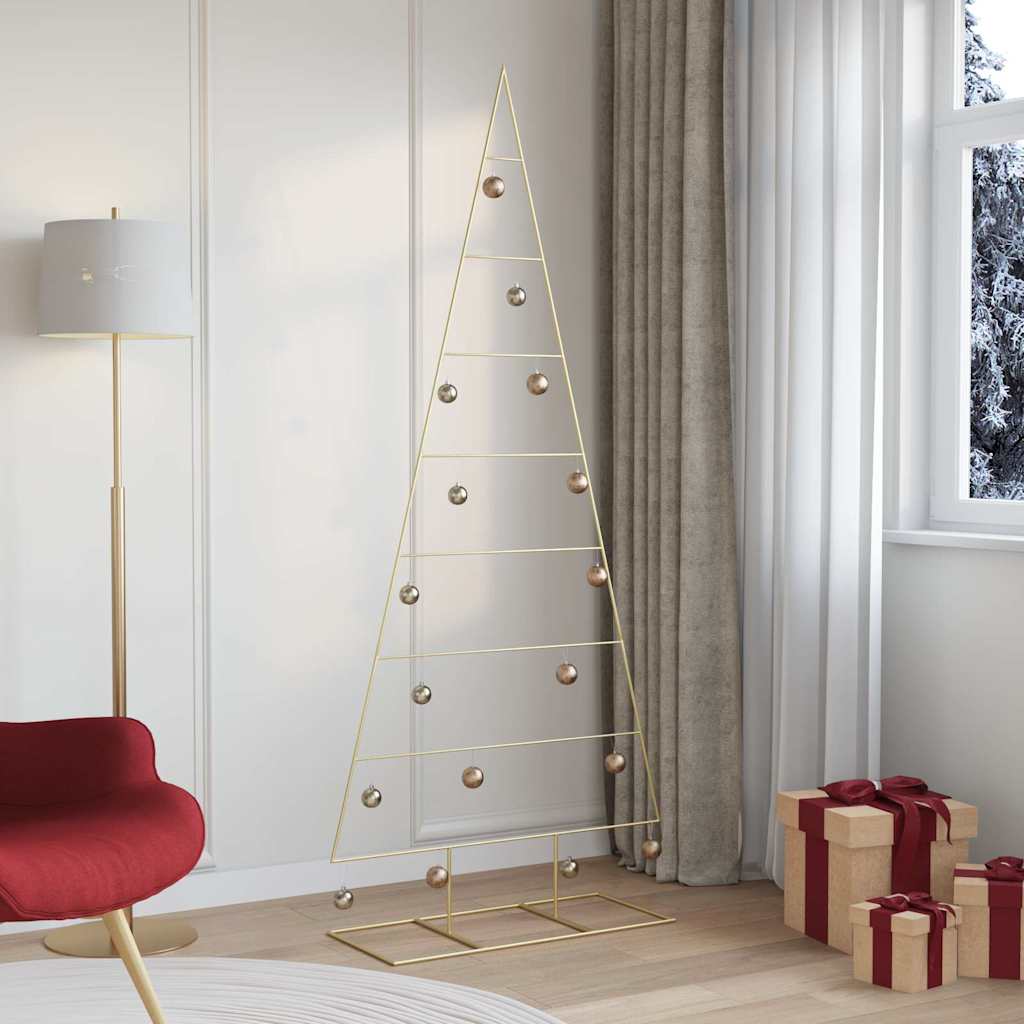 Vidaxl metalen kerstboom met standaard goud 211 cm poedergecoat staal