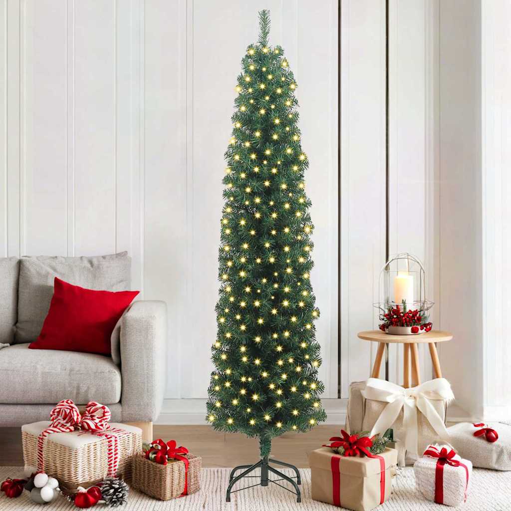 Vidaxl kunstkerstboom groen 180 cm pvc en staal en kunststof
