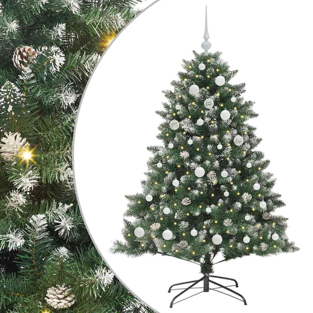Vidaxl kunstkerstboom met 150 led groen 150 cm pvc en plastic en staal
