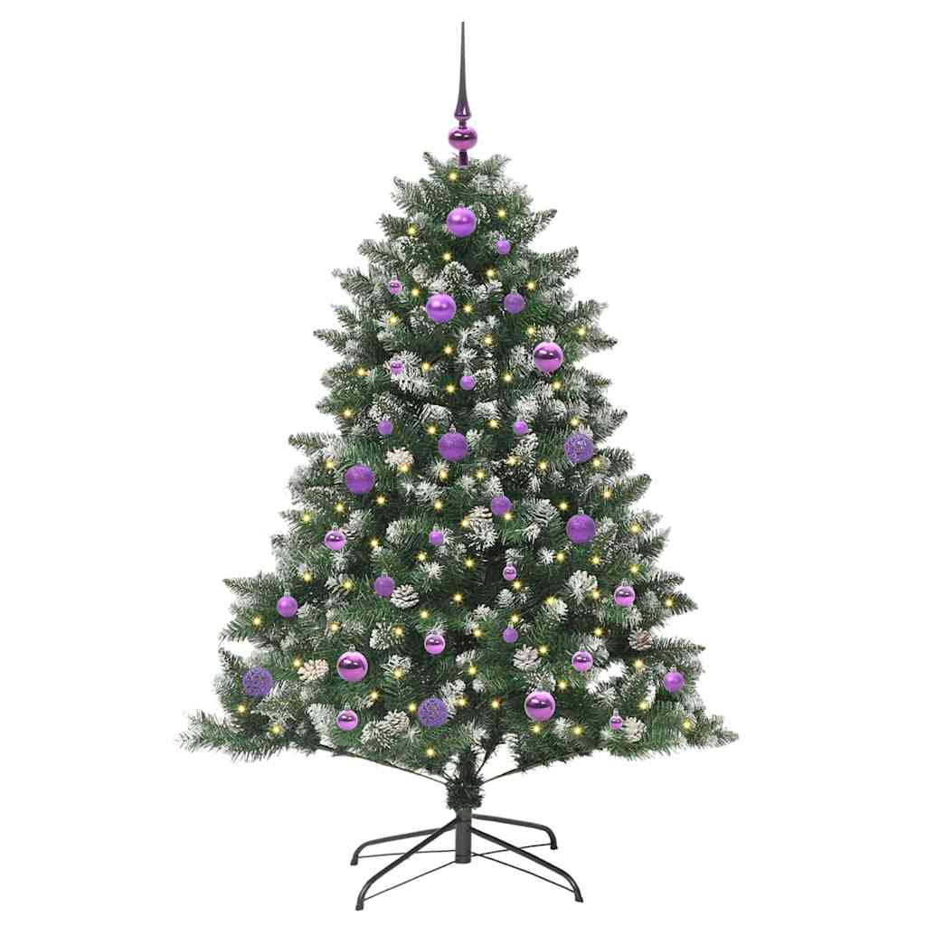 Vidaxl kunstkerstboom met 150 led groen 150 cm pvc en plastic en staal