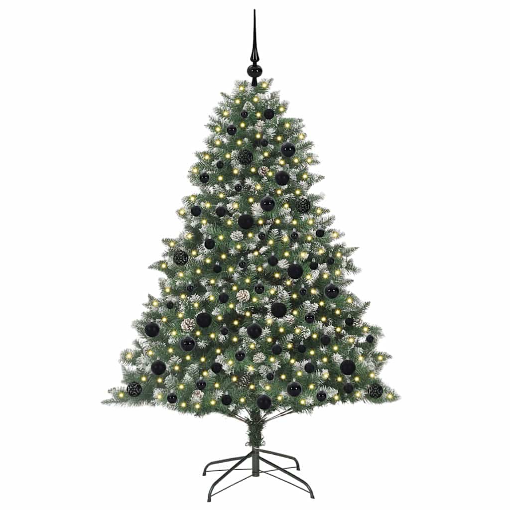 Vidaxl kunstkerstboom met 300 led groen 180 cm pvc en plastic en staal