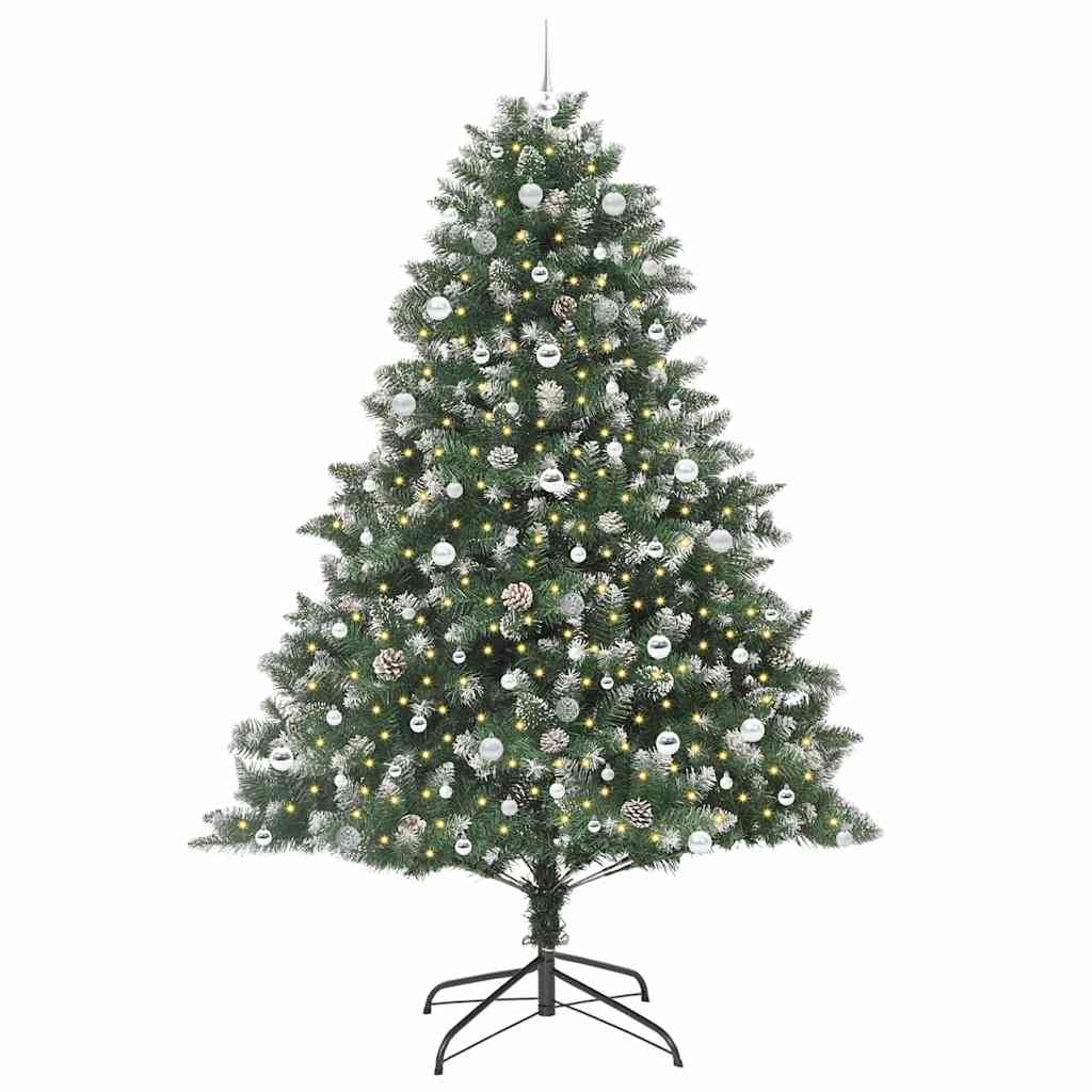 Vidaxl kunstkerstboom met 300 led groen 240 cm pvc en plastic en staal
