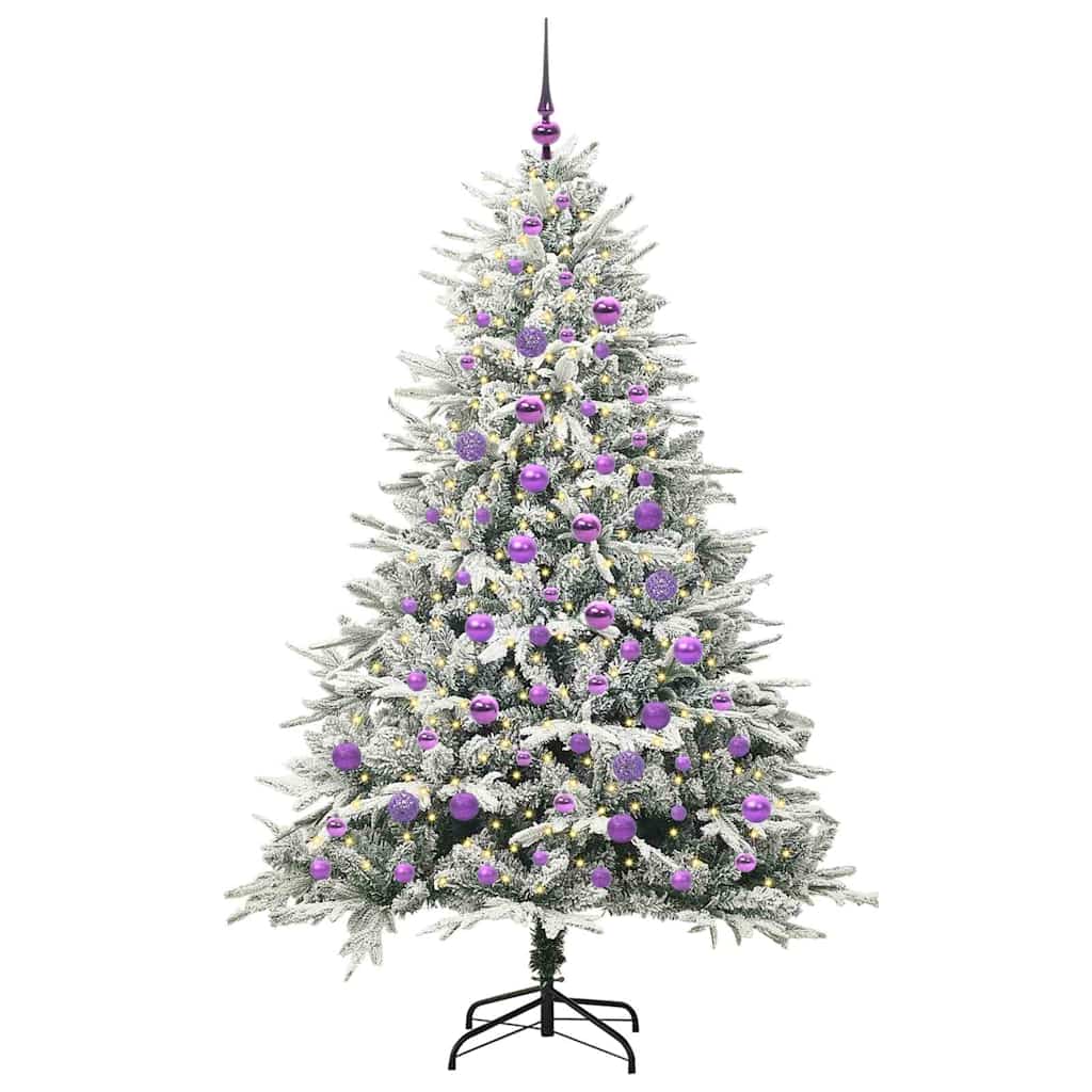 Vidaxl artificial pre-lit kerstboom met ballenset groen 180 cm