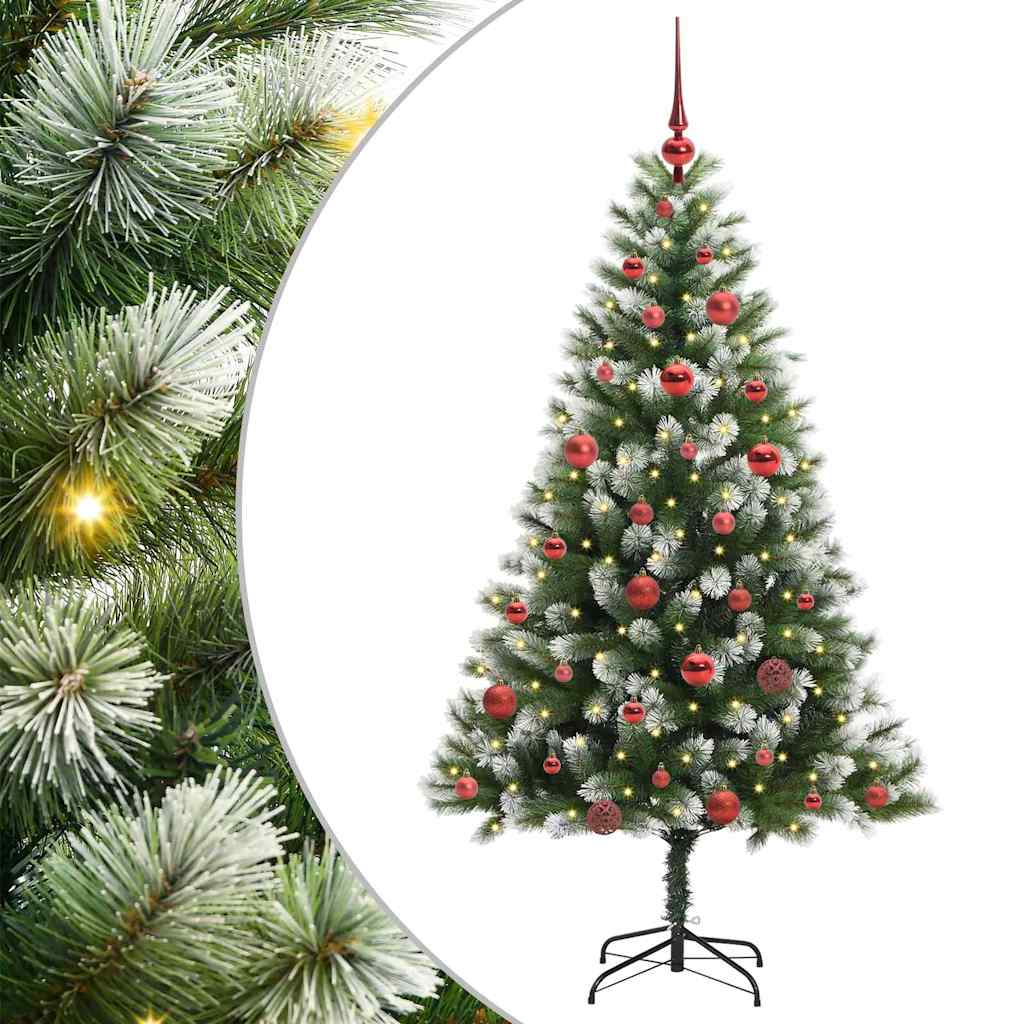 Vidaxl kunstmatige scharnierkerstboom met bedekte sneeuw 150 cm