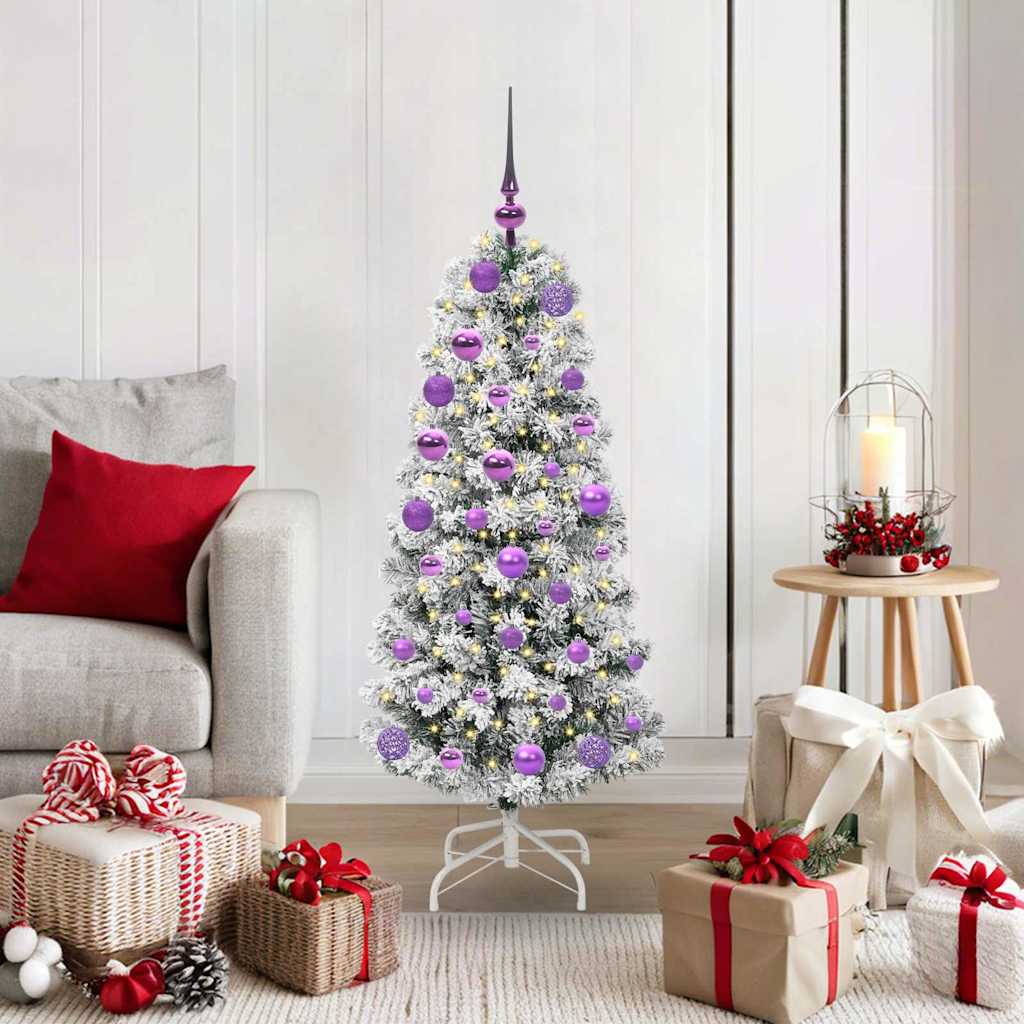 Vidaxl kunstmatige inklapbare kerstboom groen en wit 120 cm