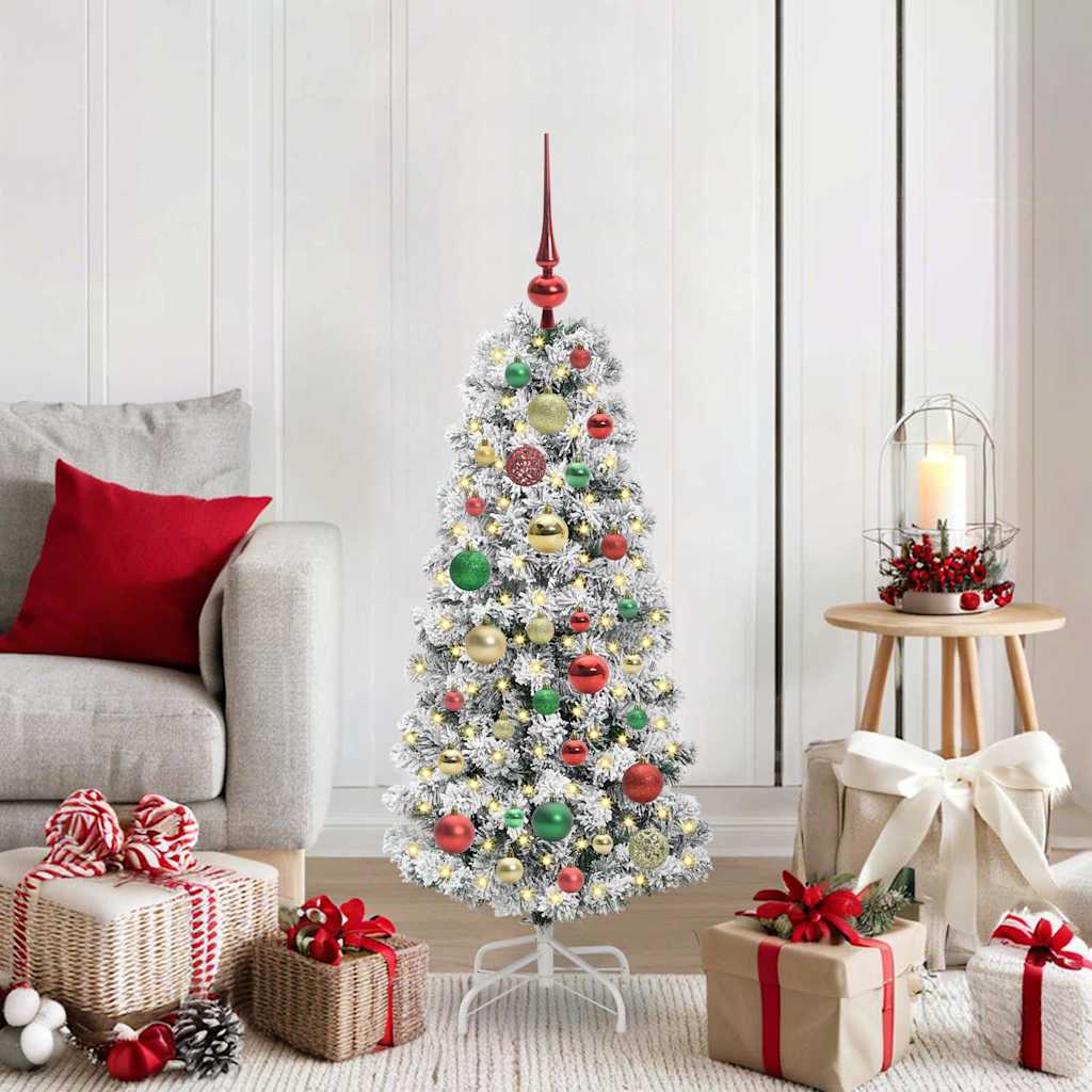Vidaxl kunstmatige inklapbare kerstboom groen en wit 120 cm