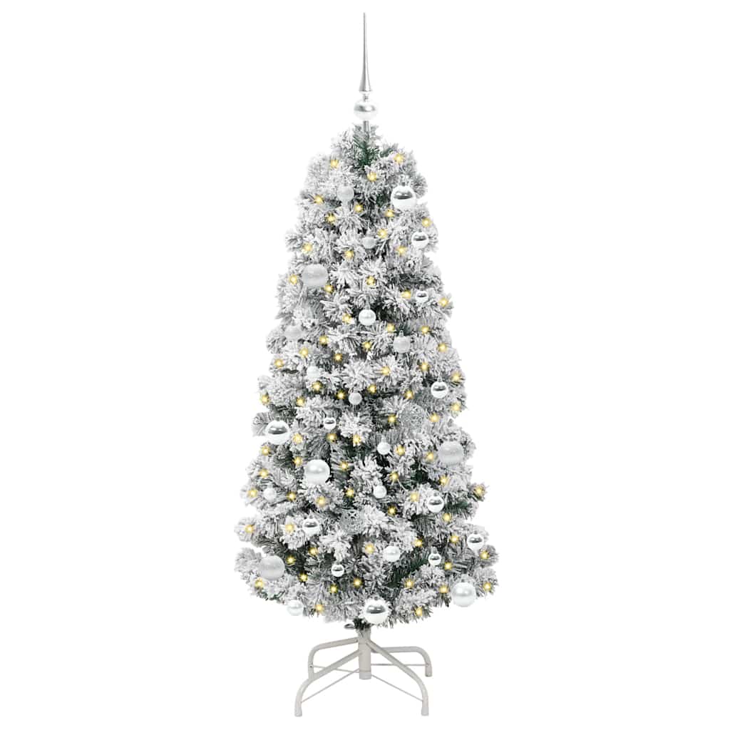 Vidaxl kunstmatige inklapbare kerstboom groen en wit 150 cm
