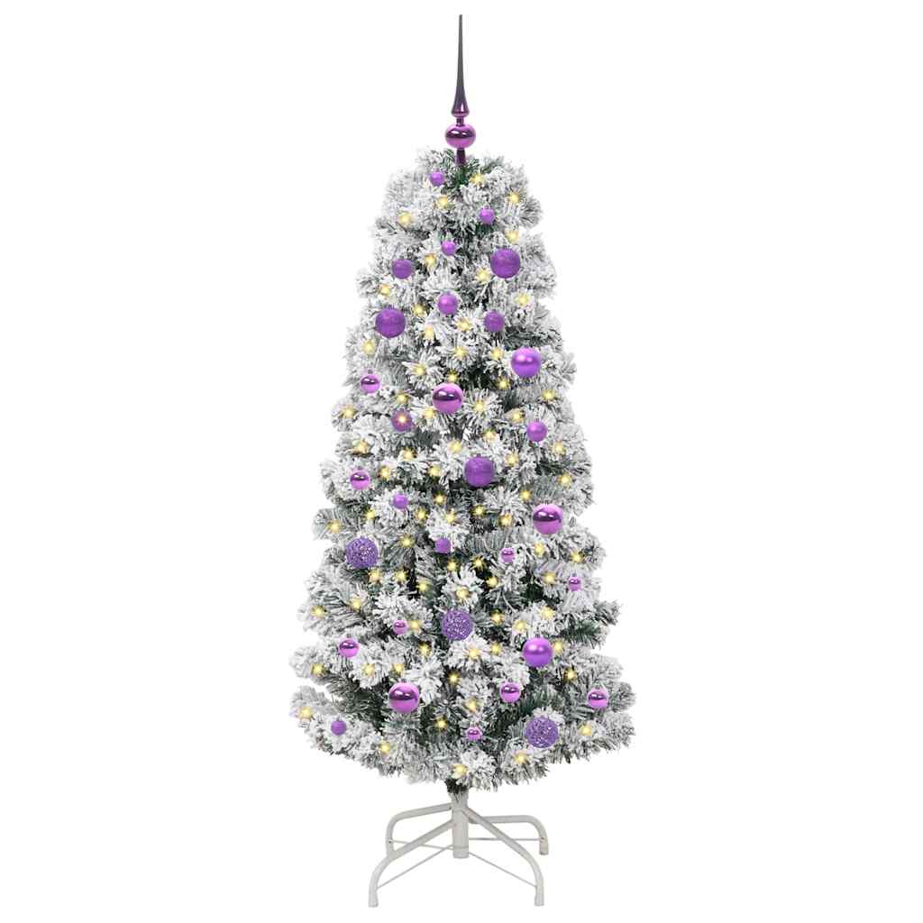 Vidaxl kunstmatige inklapbare kerstboom groen en wit 150 cm