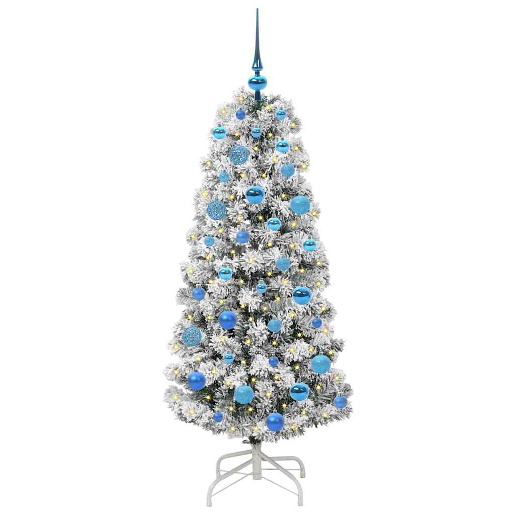 Vidaxl kunstmatige inklapbare kerstboom groen en wit 150 cm