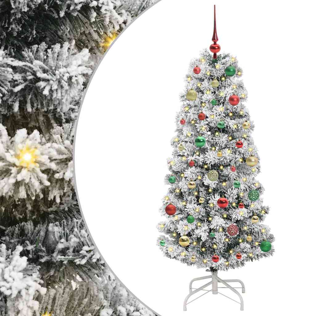 Vidaxl kunstmatige inklapbare kerstboom groen en wit 150 cm