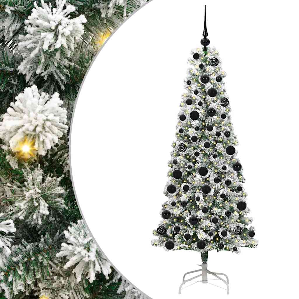 Vidaxl kunstmatige inklapbare kerstboom groen en wit 180 cm