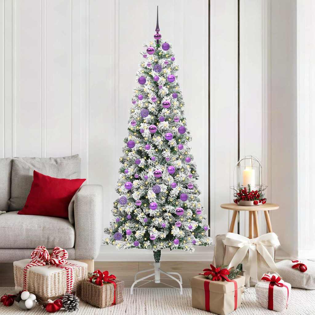 Vidaxl kunstmatige inklapbare kerstboom groen en wit 180 cm