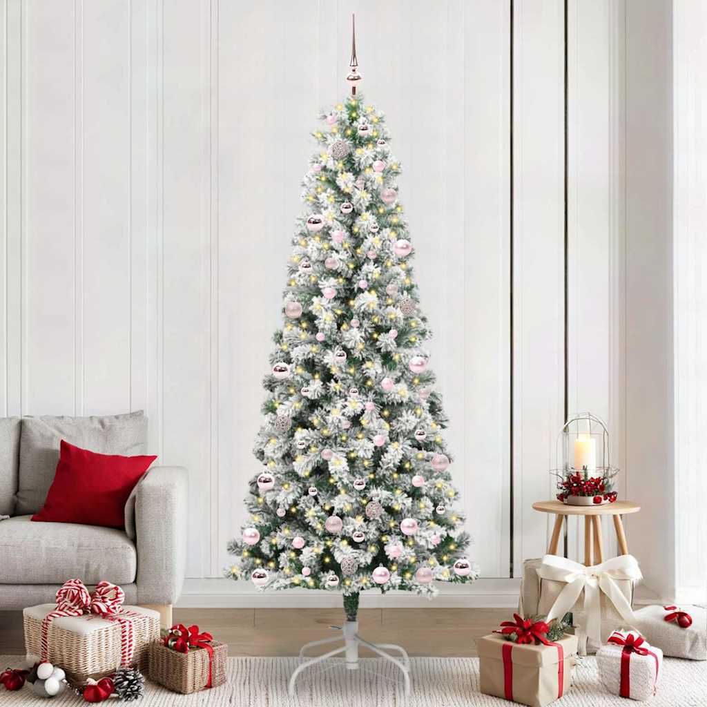 Vidaxl kunstmatige inklapbare kerstboom groen en wit 240 cm
