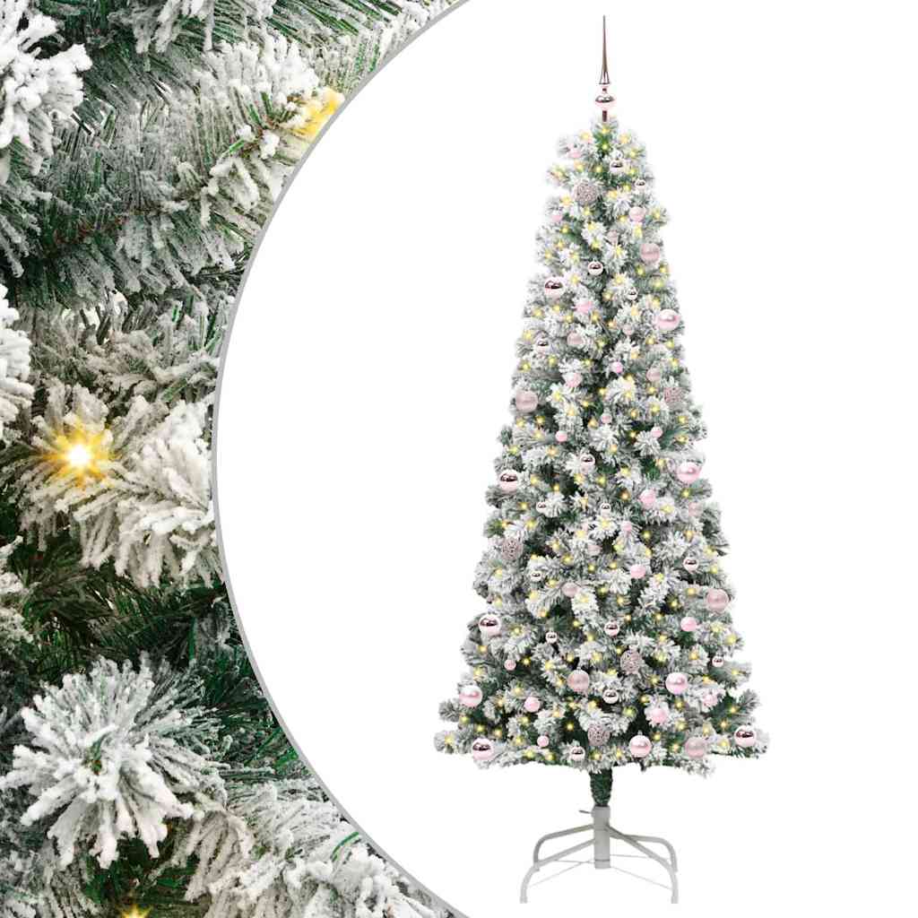 Vidaxl kunstmatige inklapbare kerstboom groen en wit 240 cm