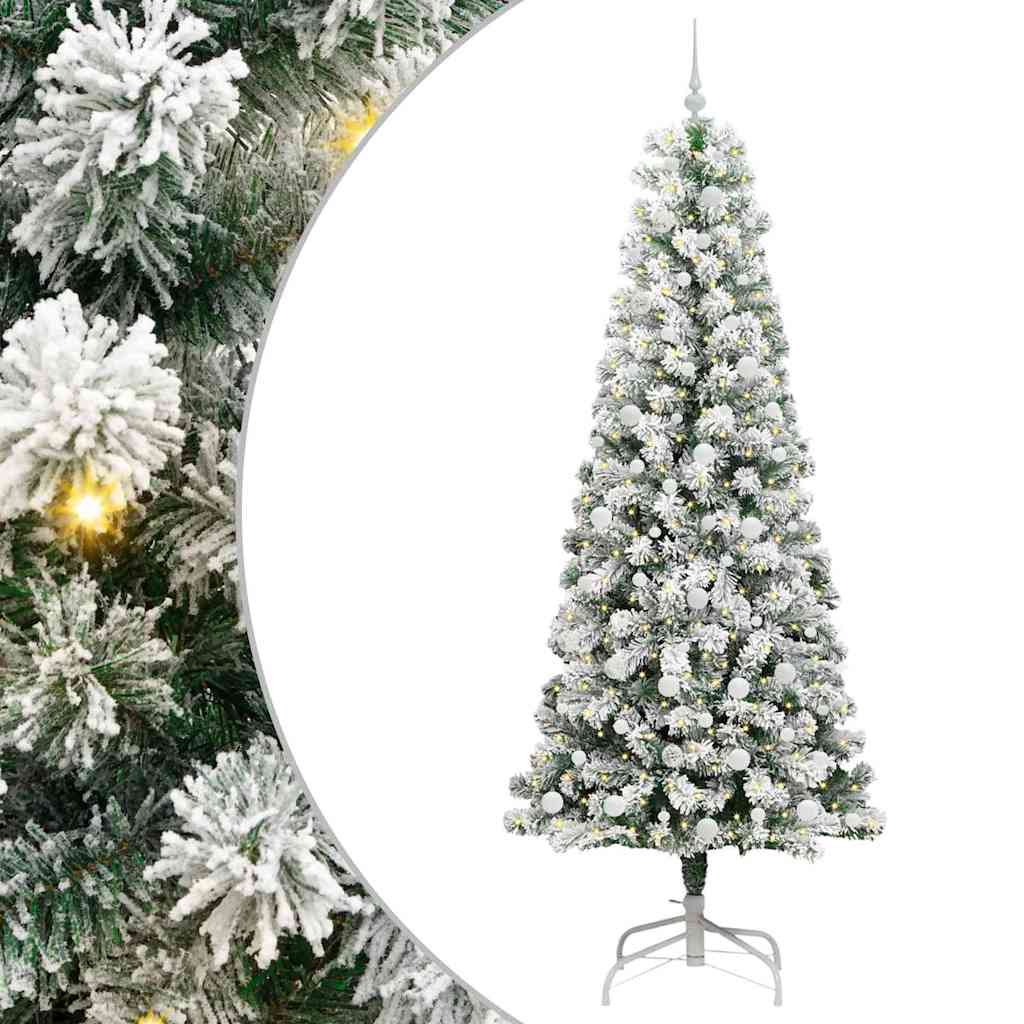 Vidaxl kunstmatige inklapbare kerstboom groen en wit 240 cm