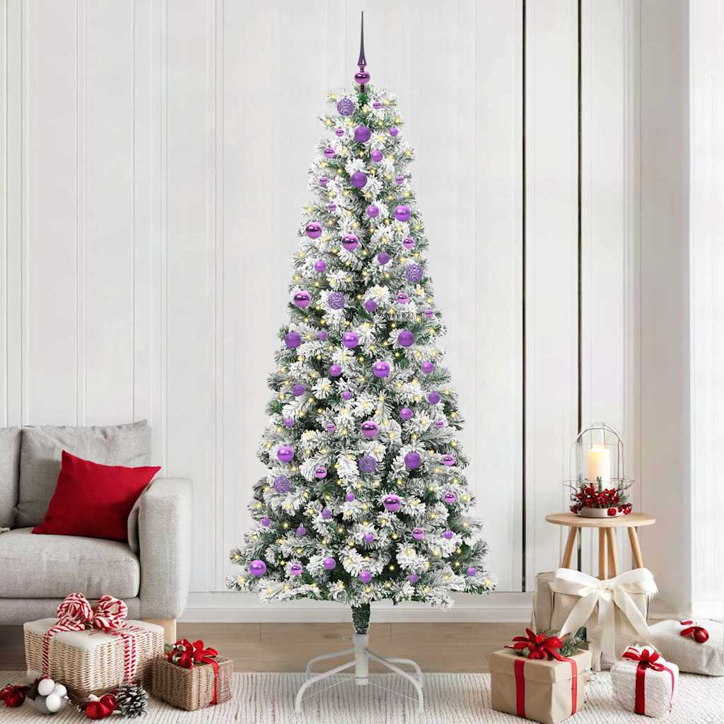 Vidaxl kunstmatige inklapbare kerstboom groen en wit 240 cm