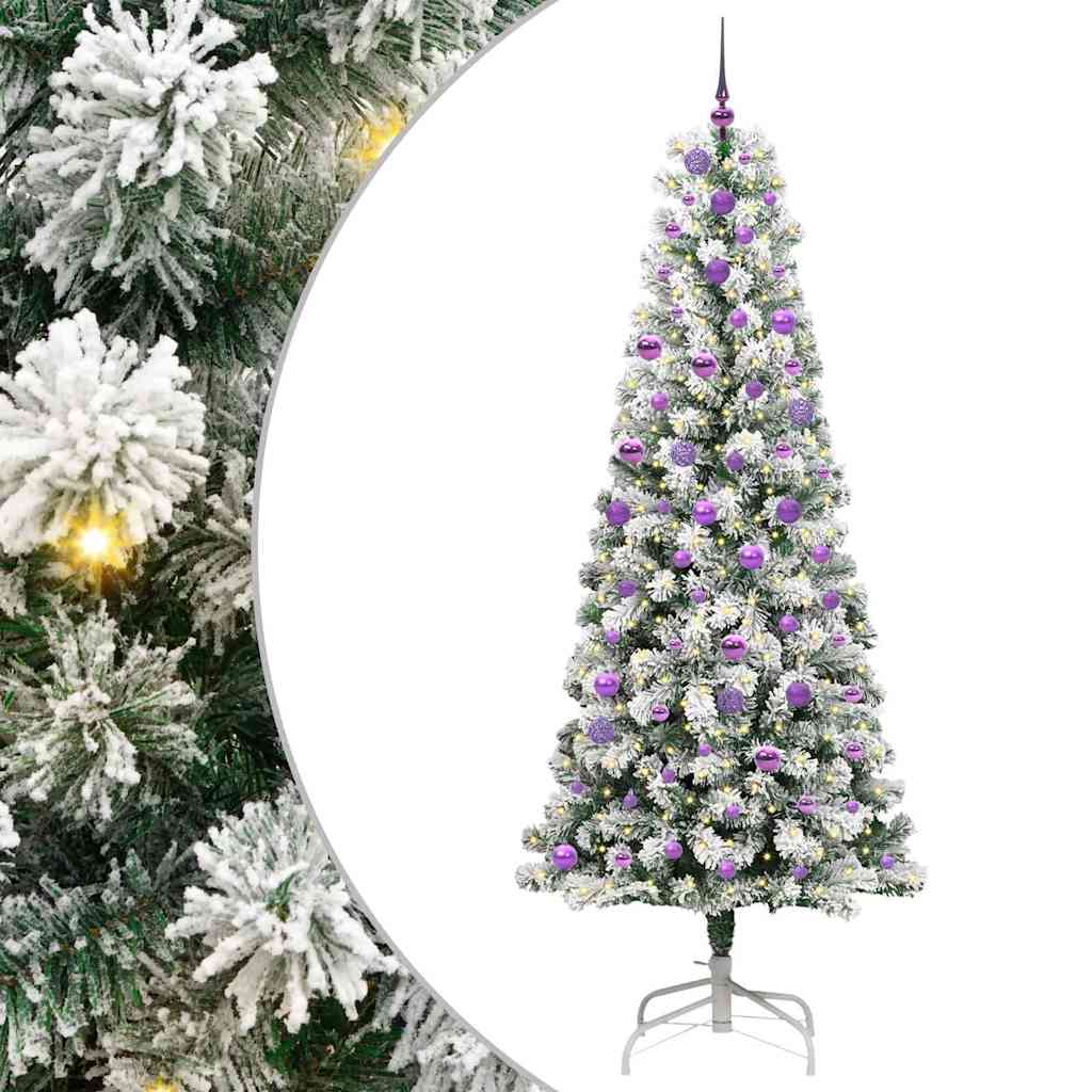 Vidaxl kunstmatige inklapbare kerstboom groen en wit 240 cm