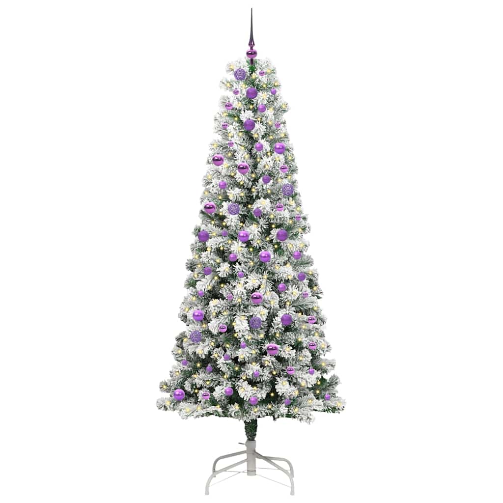 Vidaxl kunstmatige inklapbare kerstboom groen en wit 240 cm