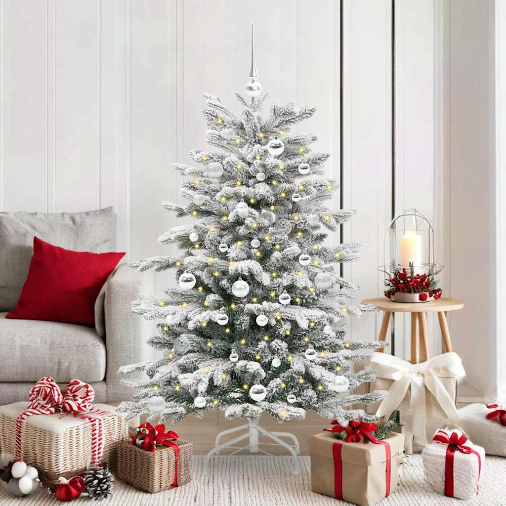 Vidaxl kunstmatige inklapbare kerstboom wit 150 cm pe en pvc