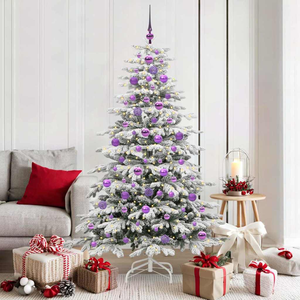 Vidaxl kunstmatige inklapbare kerstboom wit 180 cm pe en pvc