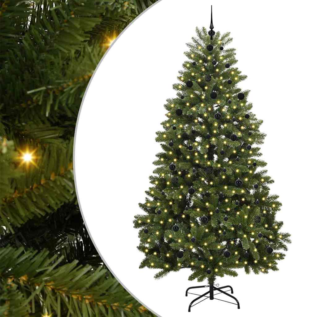 Vidaxl kunstkerstboom met 300 led groen 240 cm pvc en metaal