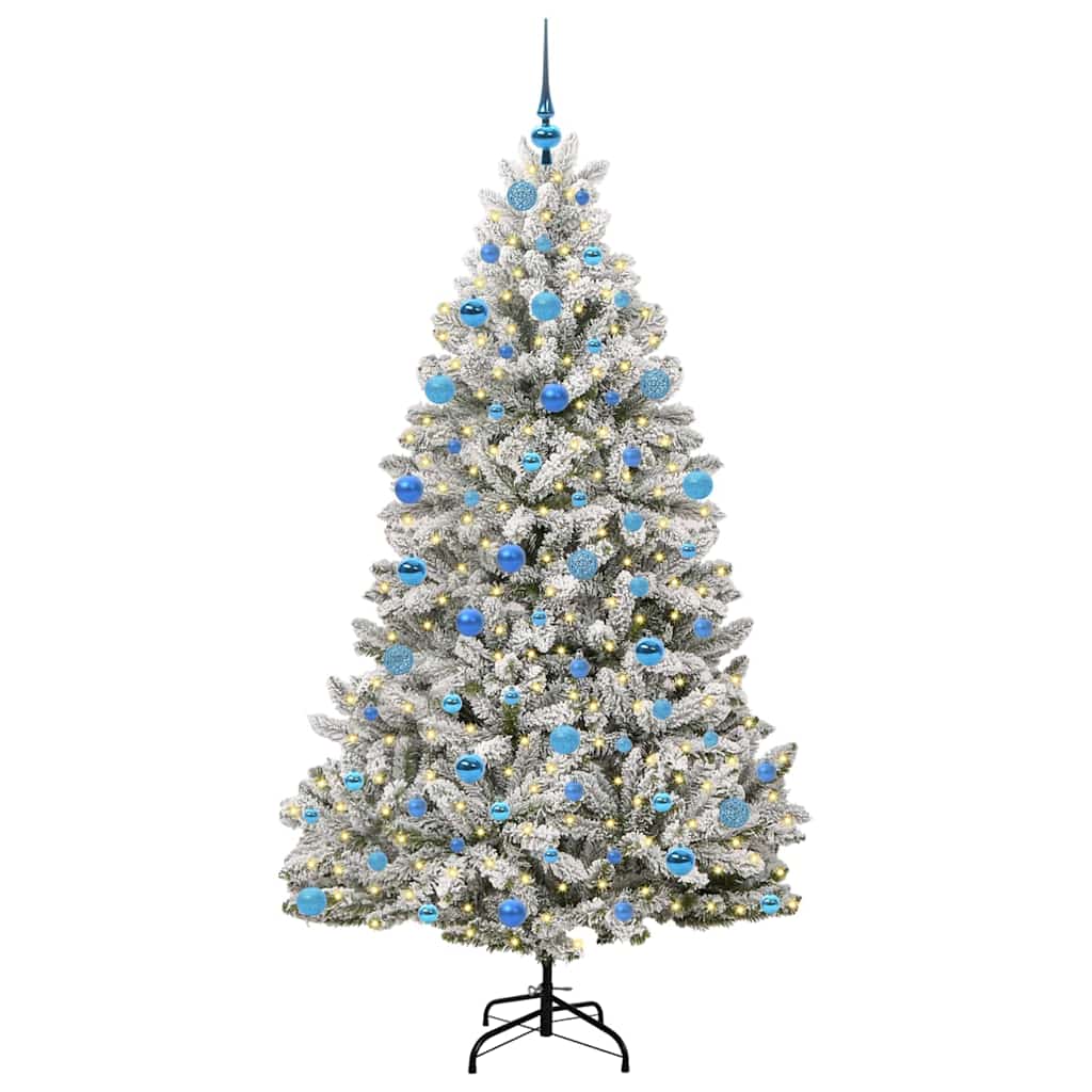 Vidaxl kunstkerstboom met 300 led groen en wit 180 cm pvc en metaal