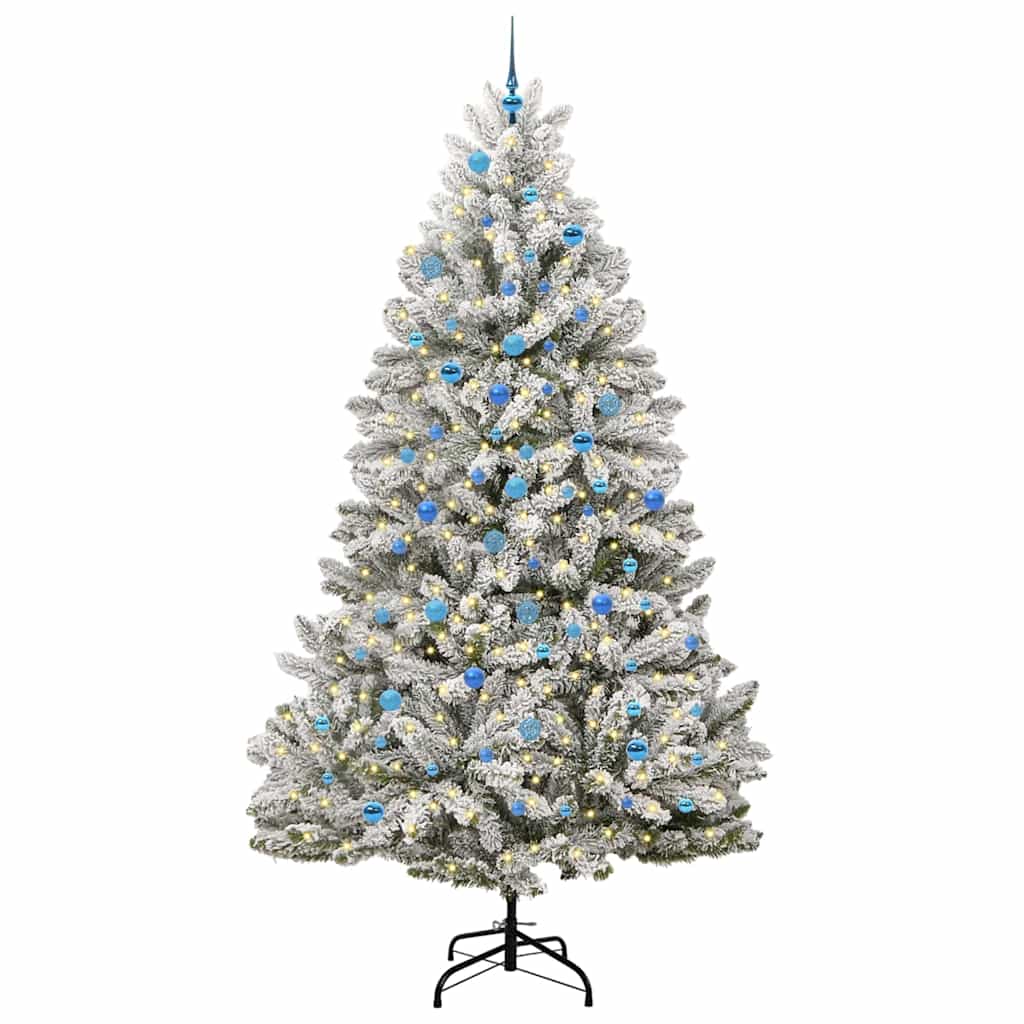 Vidaxl kunstkerstboom met 300 led groen en wit 240 cm pvc en metaal