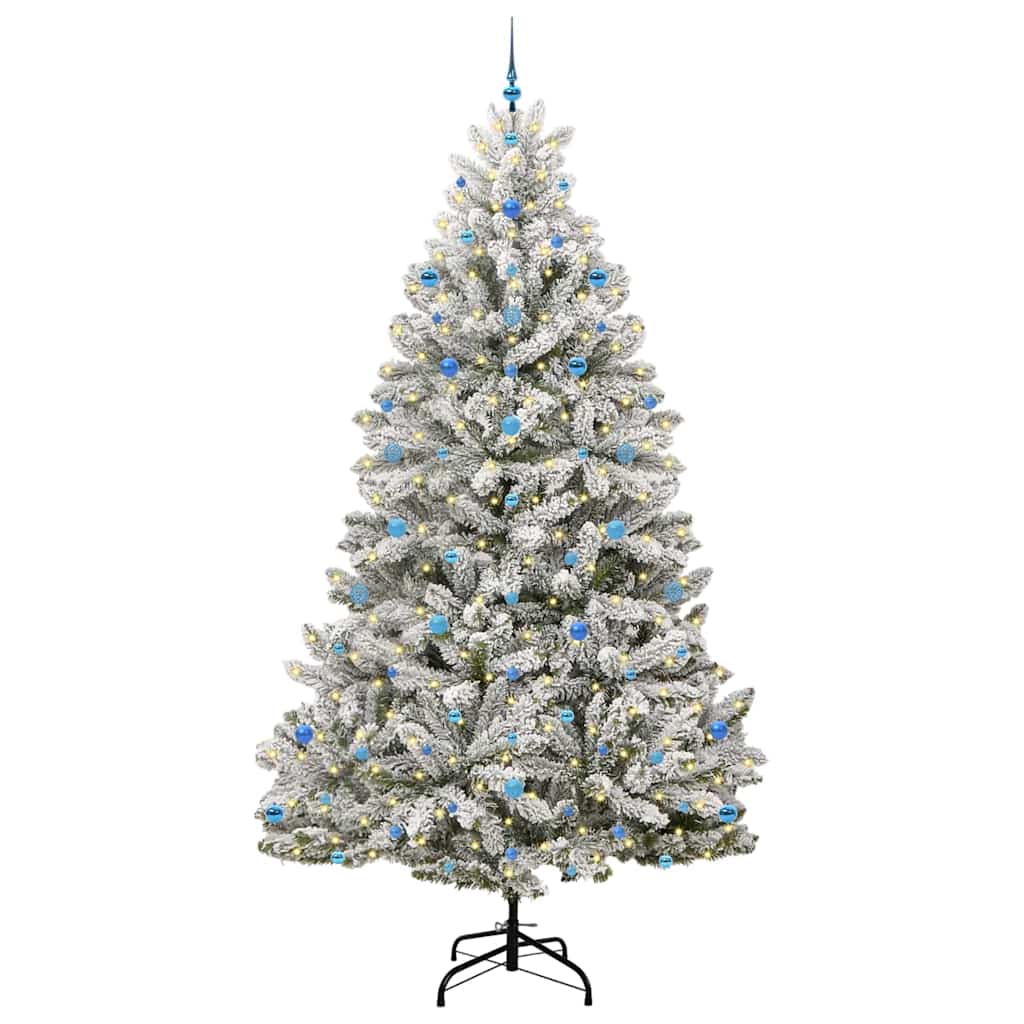 Vidaxl kunstkerstboom met 300 led groen en wit 270 cm pvc en metaal