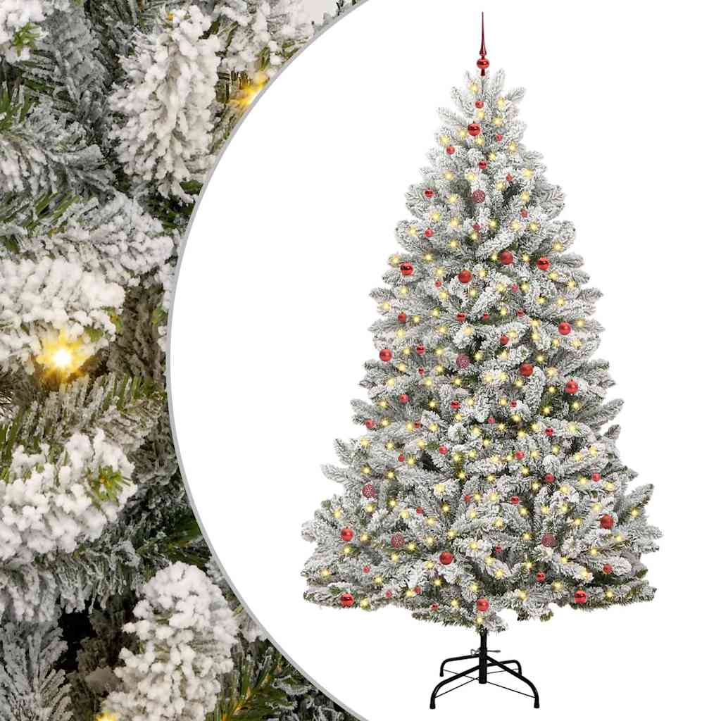 Vidaxl kunstkerstboom met 300 led groen en wit 300 cm pvc en metaal