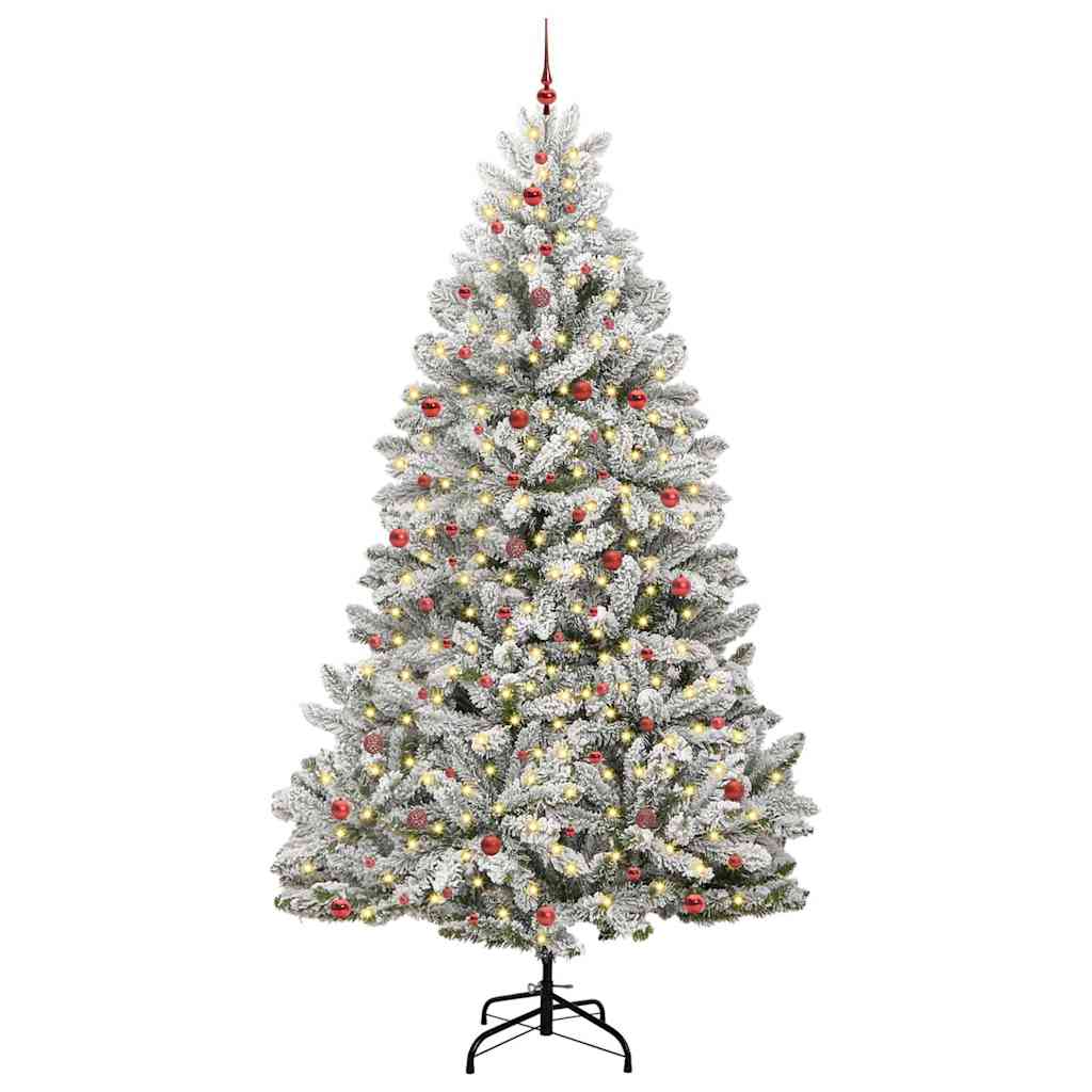 Vidaxl kunstkerstboom met 300 led groen en wit 300 cm pvc en metaal