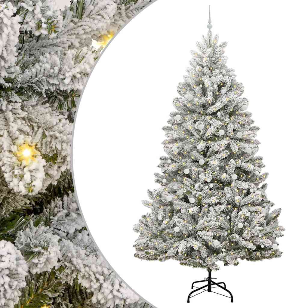 Vidaxl kunstkerstboom met 300 led groen en wit 300 cm pvc en metaal