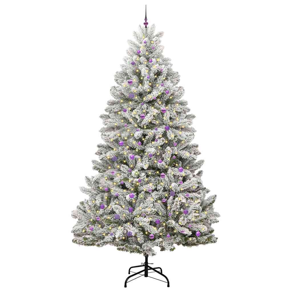Vidaxl kunstkerstboom met 300 led groen en wit 300 cm pvc en metaal