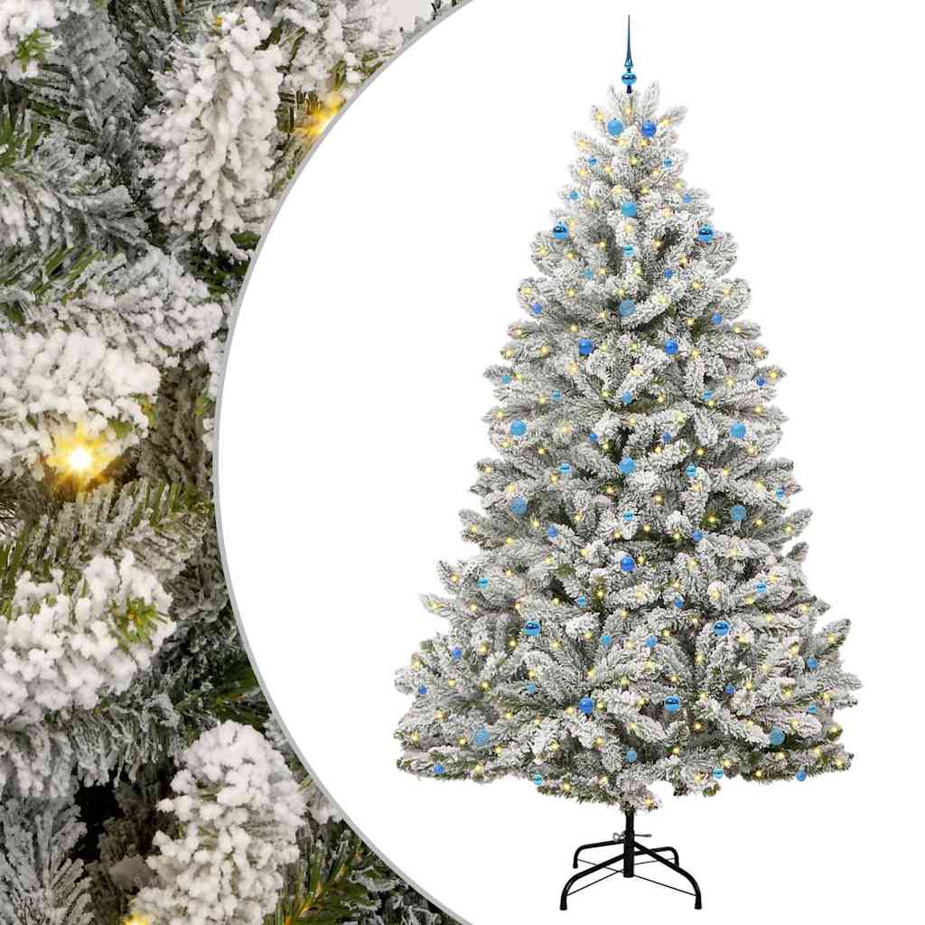Vidaxl kunstkerstboom met 300 led groen en wit 300 cm pvc en metaal