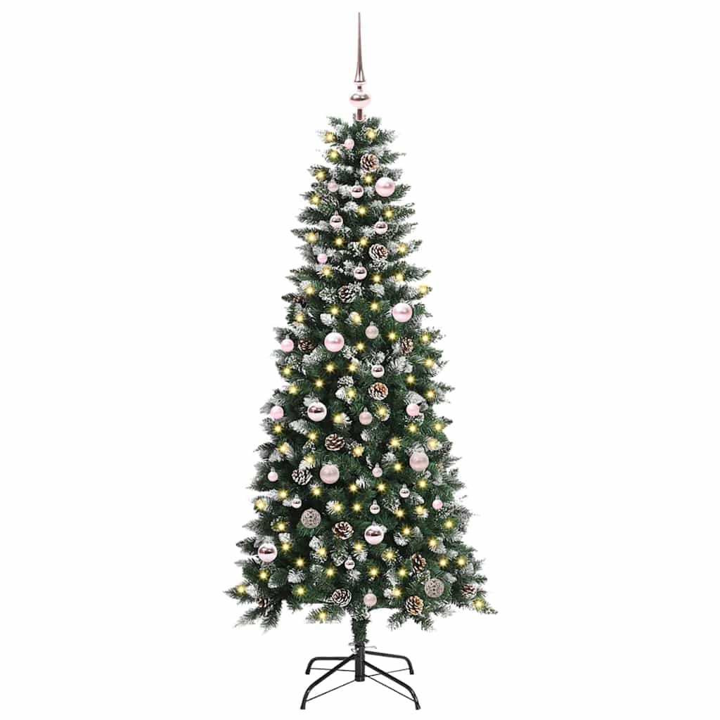 Vidaxl kunstkerstboom met 150 led groen 150 cm pvc en plastic en staal