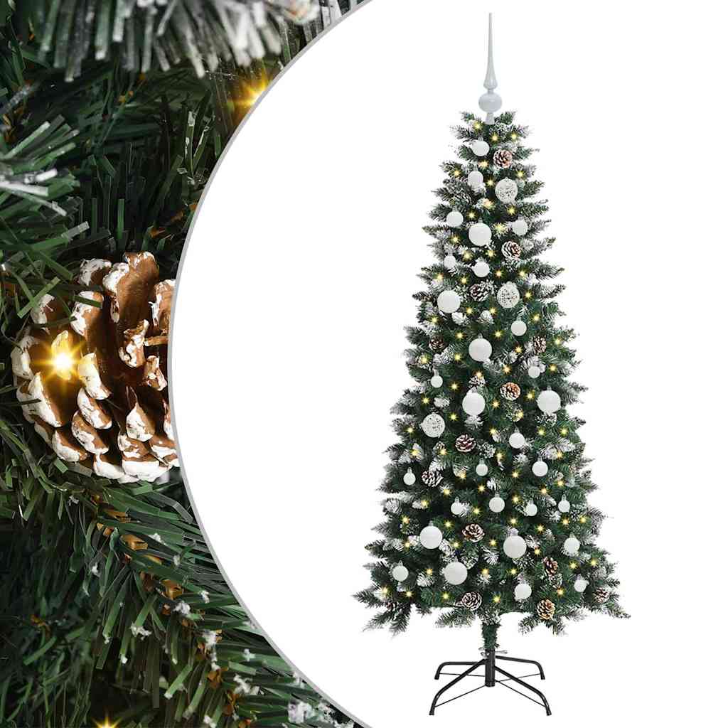 Vidaxl kunstkerstboom met 150 led groen 150 cm pvc en plastic en staal