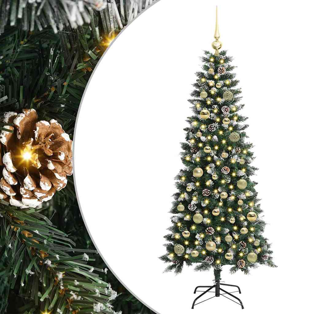 Vidaxl kunstkerstboom met 150 led groen 150 cm pvc en plastic en staal