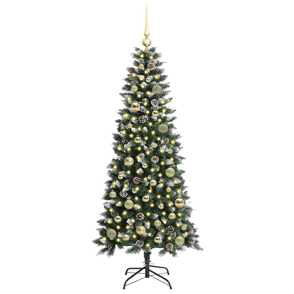 Vidaxl kunstkerstboom met 150 led groen 150 cm pvc en plastic en staal