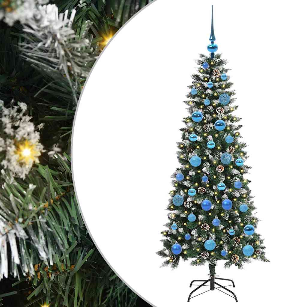 Vidaxl kunstkerstboom met 150 led groen 150 cm pvc en plastic en staal