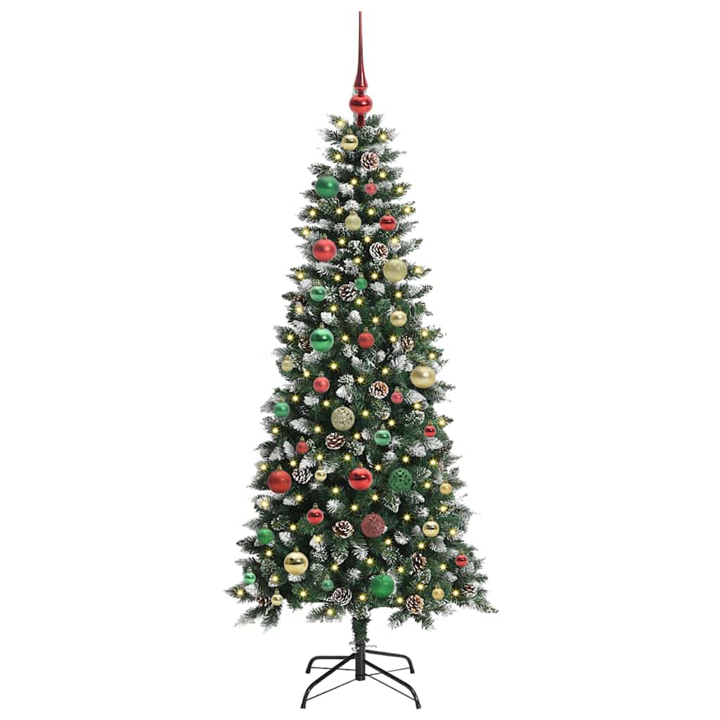 Vidaxl kunstkerstboom met 150 led groen 150 cm pvc en plastic en staal