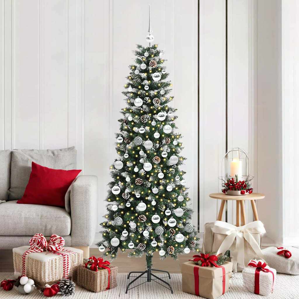 Vidaxl kunstkerstboom met 300 led groen 180 cm pvc en plastic en staal