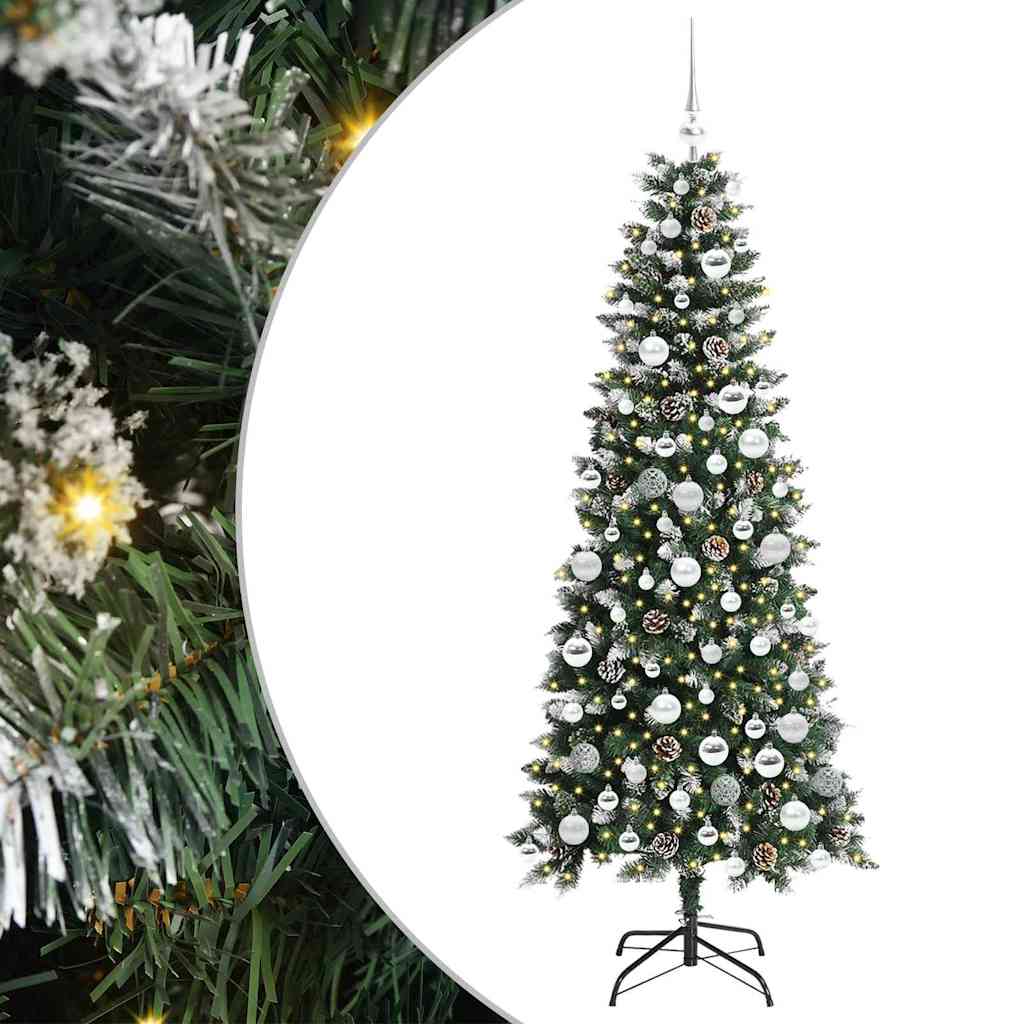 Vidaxl kunstkerstboom met 300 led groen 180 cm pvc en plastic en staal