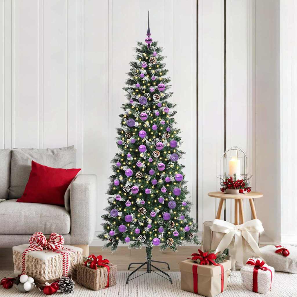 Vidaxl kunstkerstboom met 300 led groen 180 cm pvc en plastic en staal