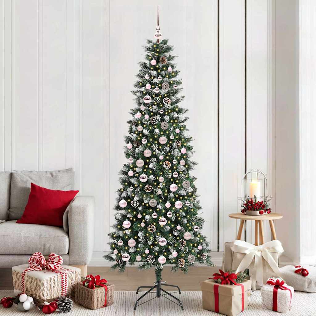 Vidaxl kunstkerstboom met 300 led groen 210 cm pvc en plastic en staal