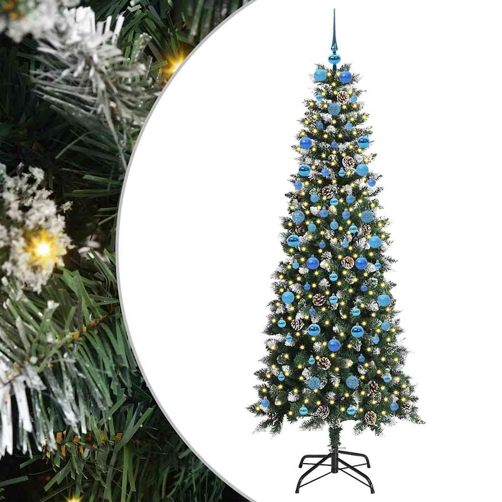 Vidaxl kunstkerstboom met 300 led groen 210 cm pvc en plastic en staal