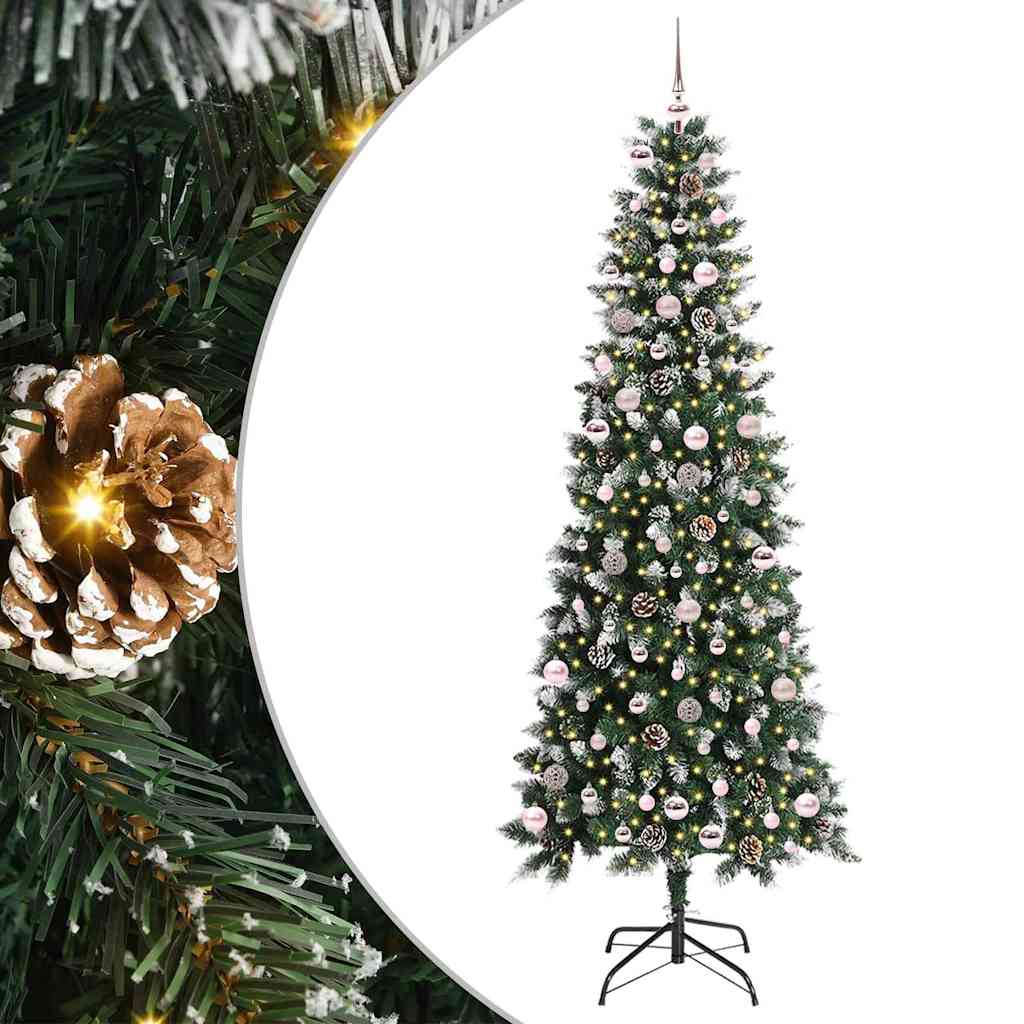 Vidaxl kunstkerstboom met 300 led groen 240 cm pvc en plastic en staal